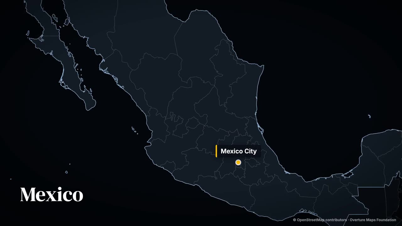 Outline map of Mexico with Mexico City marked